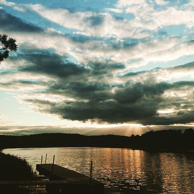 Sunset over Hartley Pond.