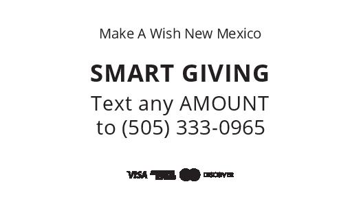 MakeAWishNM's tweet photo. Donate by sending a text with the amount you would like to give to (505) 333-0965 #FUNraiserFriday #NMMagic https://t.co/x7OeC03aka
