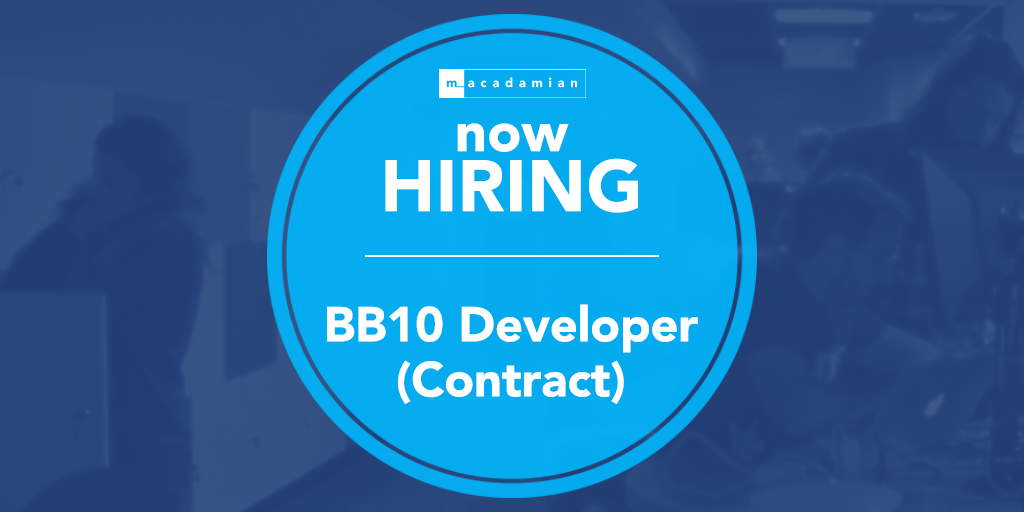 macadamianlabs's tweet image. #JobAlert! We're looking for a talented #BB10 Developer. Apply now: buff.ly/1Gw0ciT #hiring #DevJobs