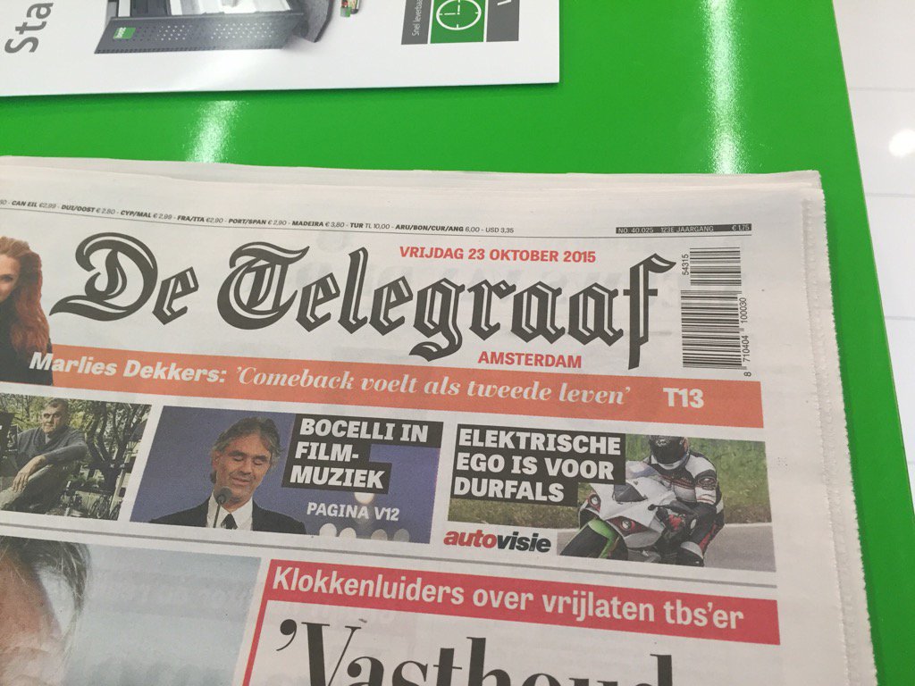 E_Motorcycles's tweet photo. De @EnergicaSBK op de voorpagina van de @telegraaf #snellader https://t.co/14Q5TmPFAm