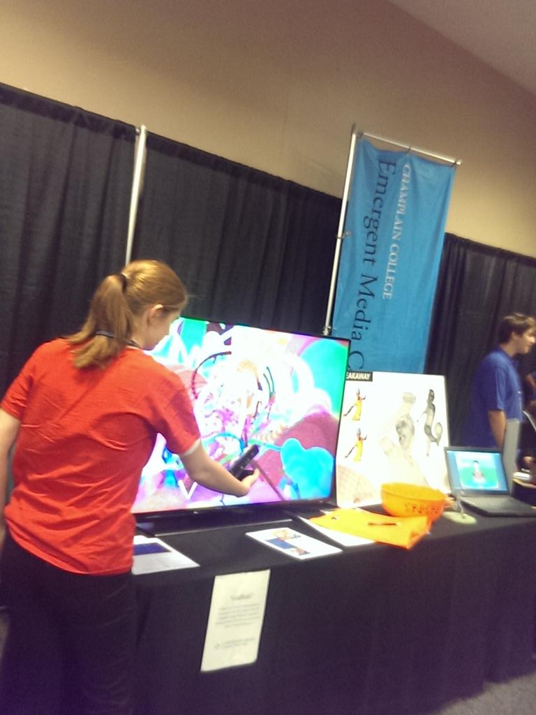 VTDesignWorks's tweet image. The VDW alumns enjoyed the @ChamplainEdu  @CCEmergentMedia interactive booth at the #techjamvt !