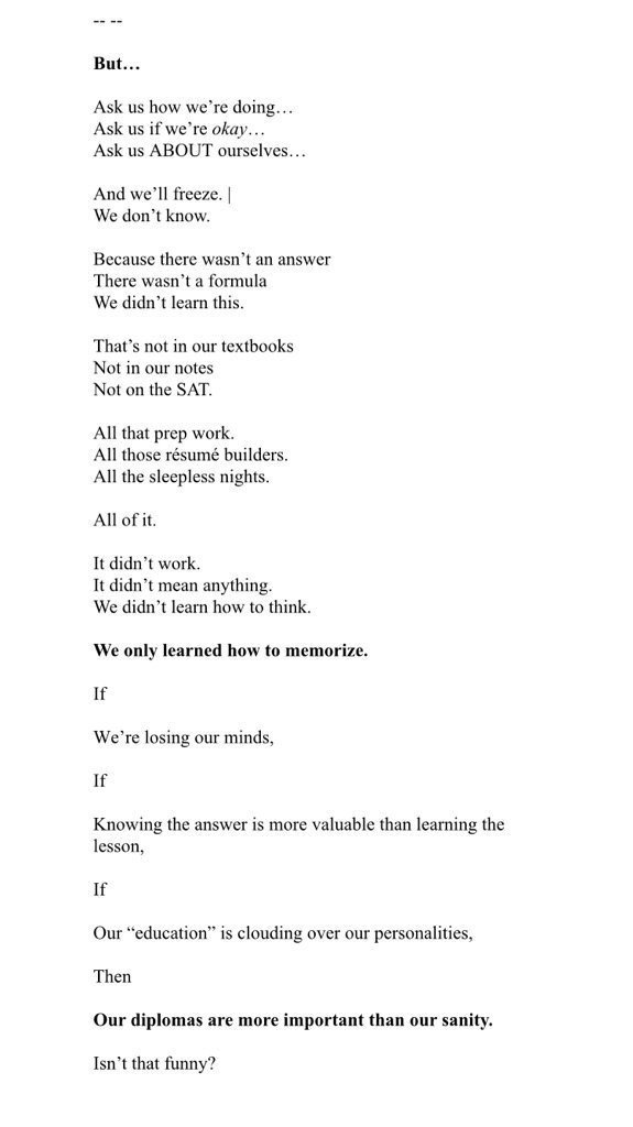 A poem about high school