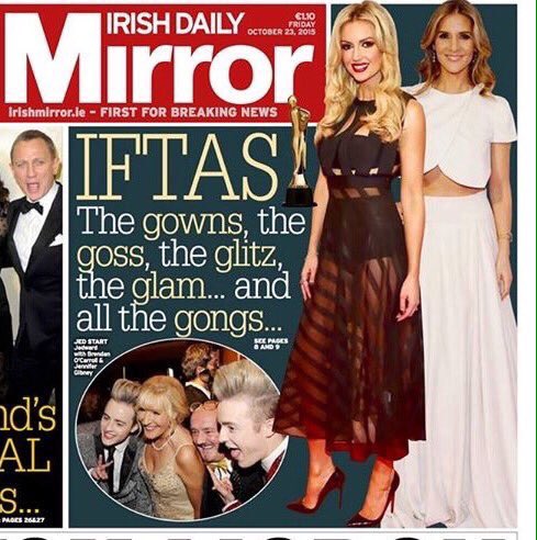 JedWorldNews's tweet photo. ?@Planetjedward are in the front page of today's @IrishMirror #IFTAs2015 https://t.co/SGotJITCle