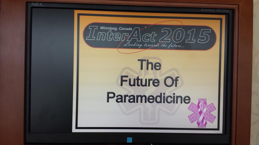 paramedicsmb's tweet photo. @ChiefMNolan talking about the Future of Paramedicine at #InterAct2015. Exciting times ahead! https://t.co/0OX75YZpsq