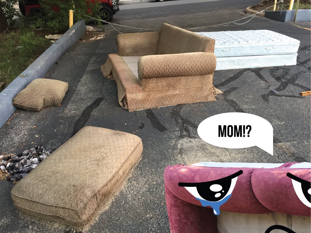 SadCouchATX's tweet photo. #IllegalDumping is ripping my family apart 😫 https://t.co/cNQwjzU4Rk