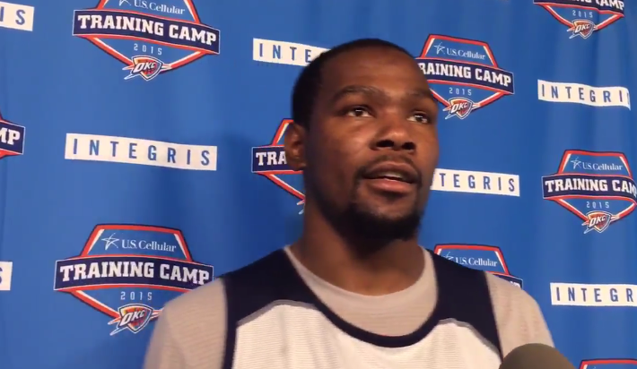 BR_NBA's tweet photo. VIDEO: Kevin Durant reacts to Gregg Popovich being Team USA coach: “Oh, that’ll be tight!” https://t.co/E8bZTEiU0l https://t.co/9NNJ9eipjm