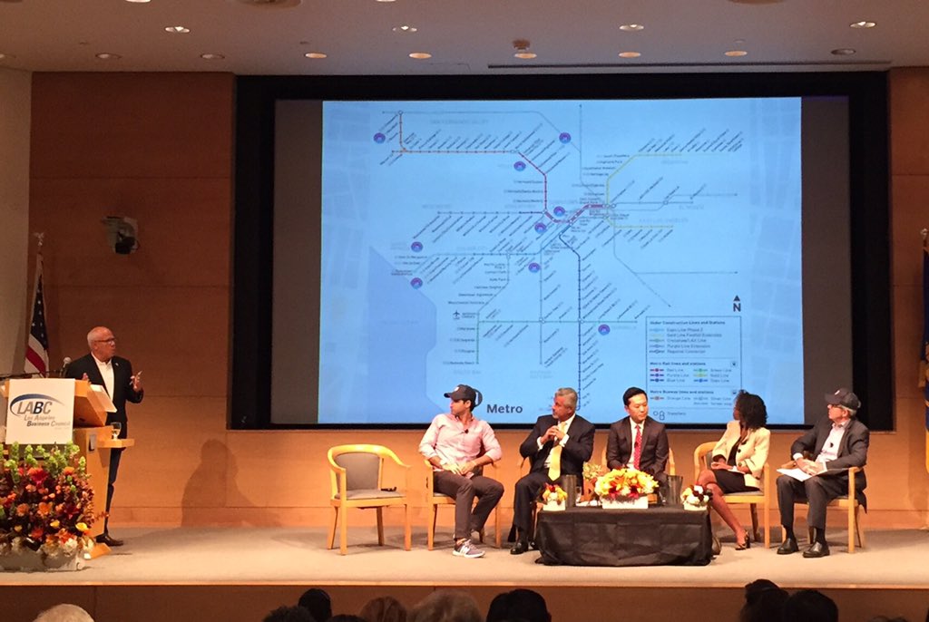 Rooivaulk's tweet photo. #la2024 Olympic venues overlaid on the metro rail buildout map. Maybe #LA can do this right #MHTJsummit #transit https://t.co/QSQGivNv3B