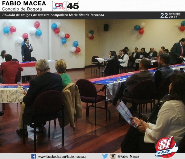 Fabio_Macea's tweet photo. Reunión de amigos de nuestra compañera María Clauda Tarazona. #Sísepuede #RecuperemosBogota #concejodebogota #CR45 https://t.co/FUVlhuLYMN