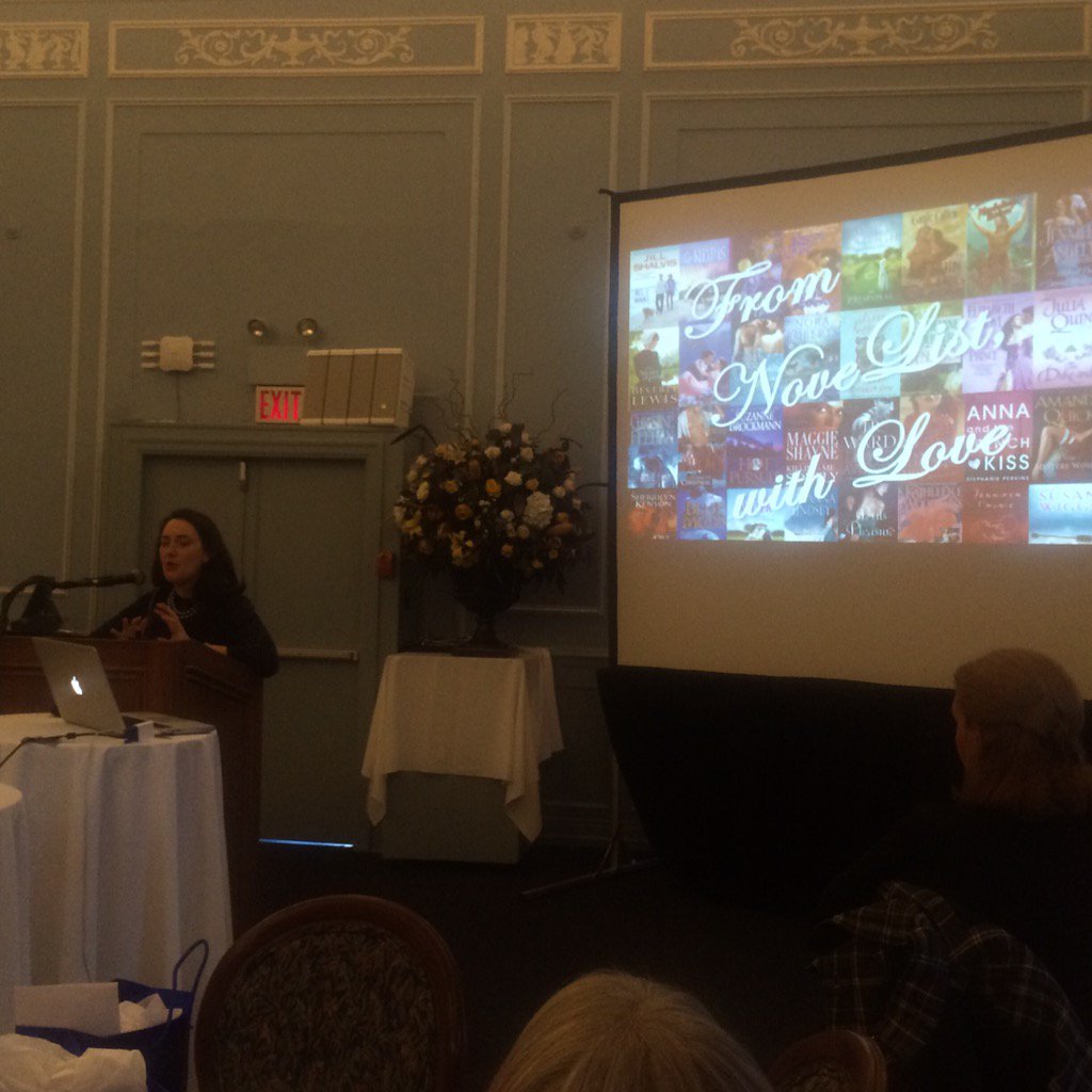 ONLibraryAssoc's tweet photo. Lisa Schimmer, our closing keynote and Romance Writers of America 2015 Cathie Linz Librarian of the Year #RedHotRA https://t.co/IP4iXifnbW