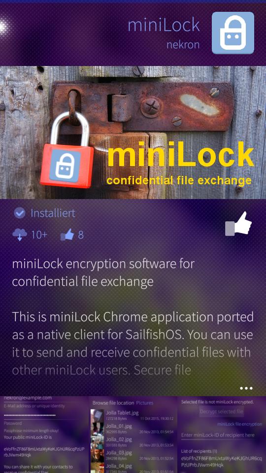 nekron_dev's tweet photo. #miniLock #SailfishOS native app now available at harbour store for #Jolla and #JollaTablet #Golang <3 https://t.co/Yygr0gYTFo