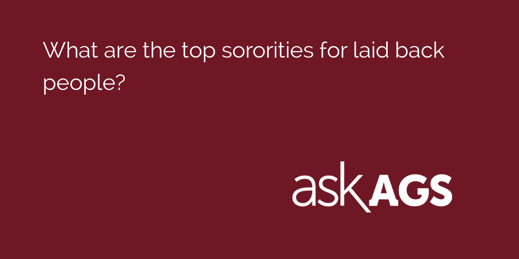 AskAgs's tweet photo. What are the top sororities for laid back people?

The answer may surprise you: https://t.co/97lKVgJ3qg https://t.co/vrySjICoUp