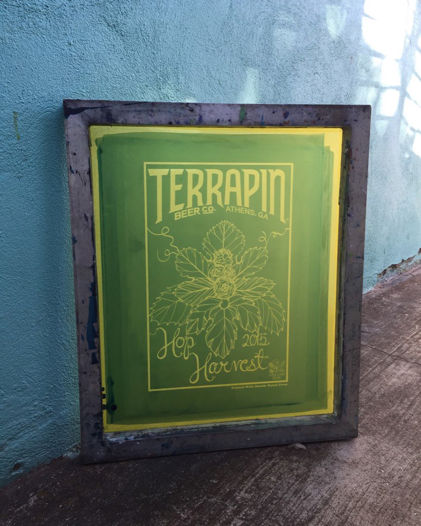 DDPAthens's tweet photo. tomorrow we'll be screenprinting the 2015 @TerrapinBeerCo #hopharvest poster at the brewery! art by Lauren Geitner https://t.co/cETYL5W3aS