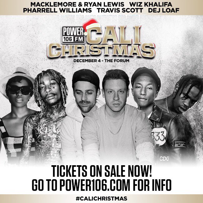 DJFelliFel's tweet image. #CaliChristmas tix on sale now! Don't miss @macklemore @wizkhalifa +more! Tix at power106.com @POWER106LA