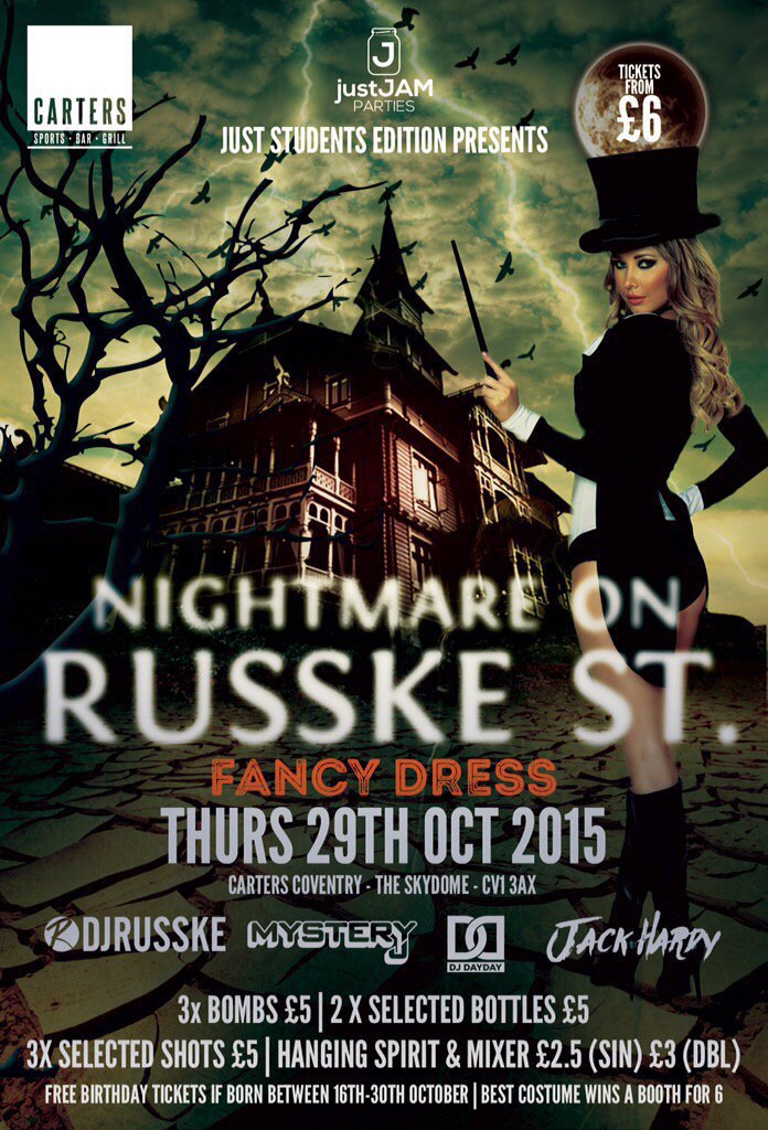 Who's out on Thursday? #HalloweenWeekend with <a href="/DJRUSSKE/">DJRUSSKE</a> <a href="/DJDAYDAY_/">DJ DAY DAY</a> + more for <a href="/justjamparties/">JustJam</a> 👌🏾