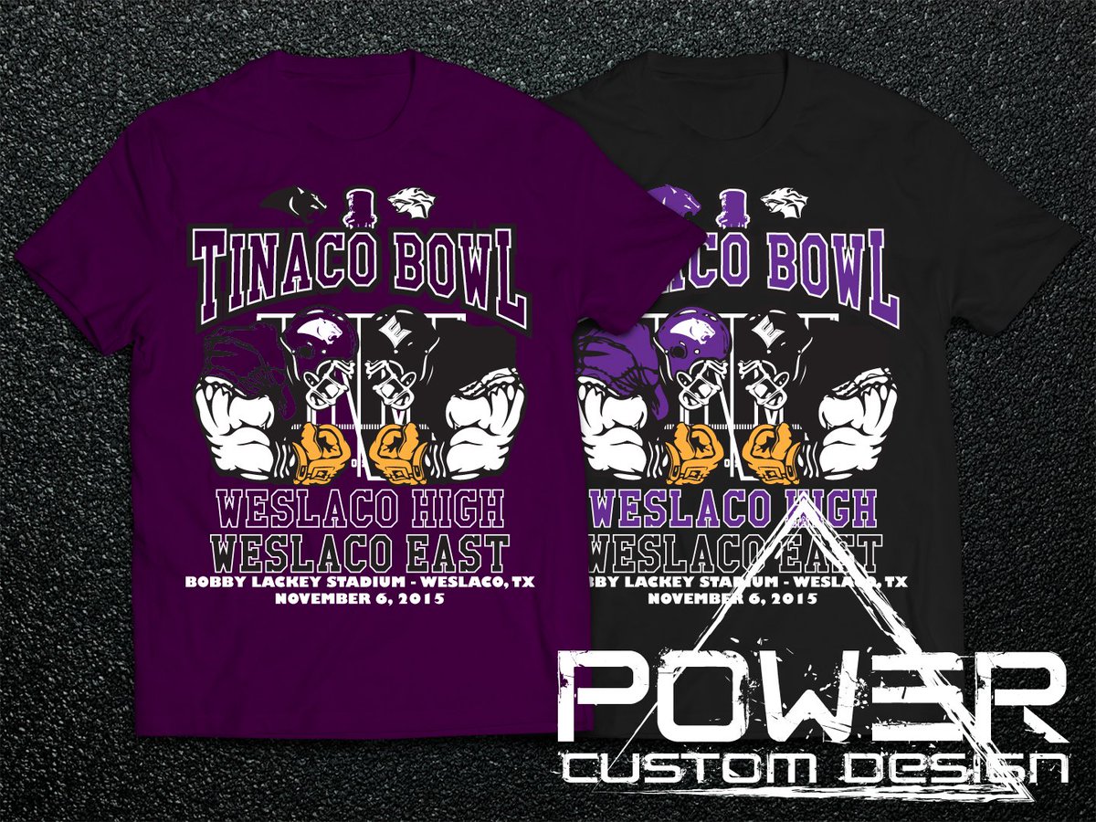 POWERCDESIGN's tweet photo. Tinaco Bowl Tee's! $12 Available in Black and Purple!
#POWERCUSTOMDESIGN
#PanthersOrWildcats https://t.co/DqNM8cthM2