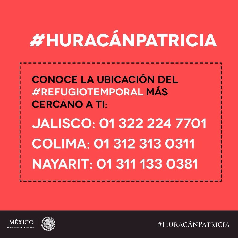 cultura_mx's tweet photo. #HuracánPatricia, pasa la voz y protégete: https://t.co/EW8P5qQOD6
