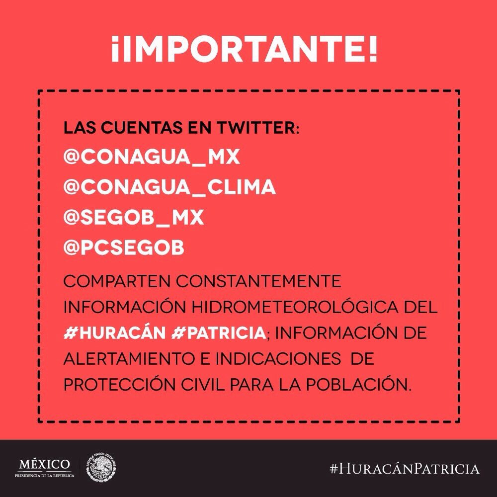 cultura_mx's tweet photo. #HuracánPatricia, pasa la voz y protégete: https://t.co/EW8P5qQOD6