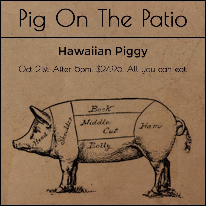 ChefBinkley's tweet photo. #PigOnThePatio at #BinksMidtown this Sunday is being cooked Hawaiian-style. More info: https://t.co/EMlNOclwgL https://t.co/kTpshZrNAz