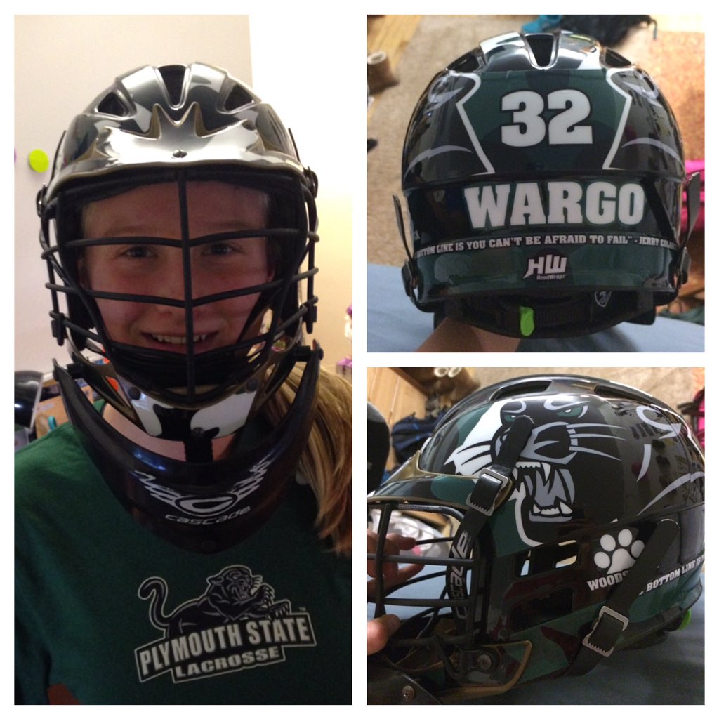 PlymStateLax's tweet photo. Freshman Goalie Emilee Wargo sporting her new custom made HeadWrap! #Headwrapz #psulax @D3WLAX @EmsterWargo https://t.co/sKg6nhXqQJ