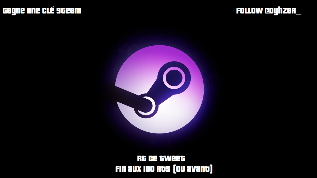 DyhZar_'s tweet photo. /!\CONCOURS/!\
Gagne une clé Steam !
#RT + Follow moi !
Fin aux 100 #RTs ! (ou avant) https://t.co/4F0Vp71oAB