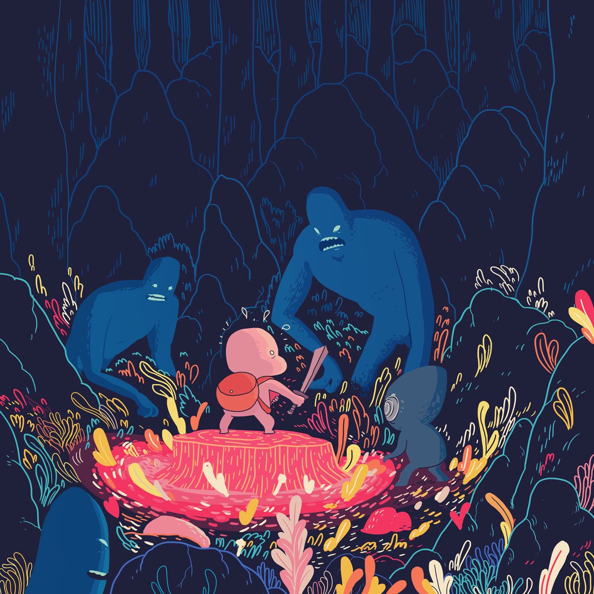 NeonMob's tweet photo. #FBF: a scene from @RobCham's epic series, The Light. #illustration #digitalart #treesprites https://t.co/nL2YSBGhtZ https://t.co/s5tWm5bzry