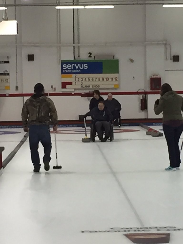 MHAdaptiveSport's tweet photo. Our adaptive curlers were on their game today at the @mhcurlingclub #precisionshots #stickcurling https://t.co/EJzkqKjkRR
