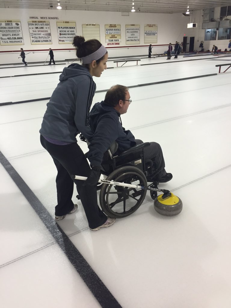 MHAdaptiveSport's tweet photo. Our adaptive curlers were on their game today at the @mhcurlingclub #precisionshots #stickcurling https://t.co/EJzkqKjkRR
