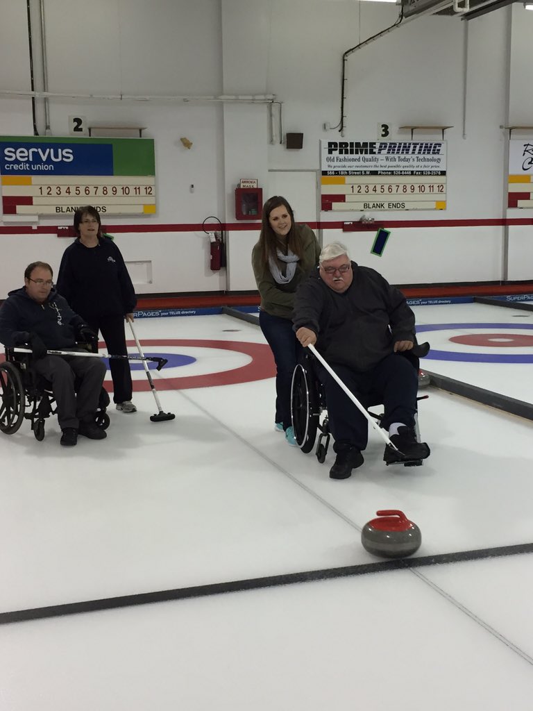 MHAdaptiveSport's tweet photo. Our adaptive curlers were on their game today at the @mhcurlingclub #precisionshots #stickcurling https://t.co/EJzkqKjkRR
