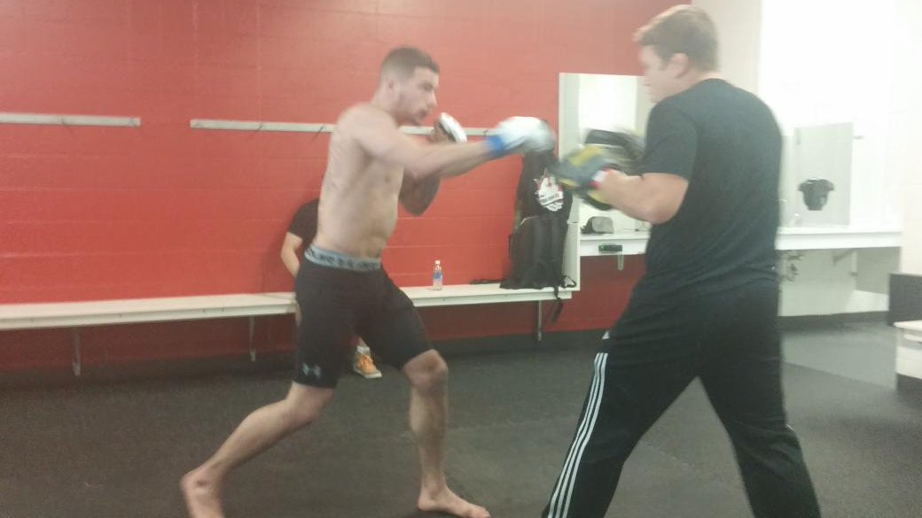 HKFighting's tweet photo. #HK46 @TobinMMA getting ready for his fight #MMA #Canada https://t.co/hr0DWMC8FM