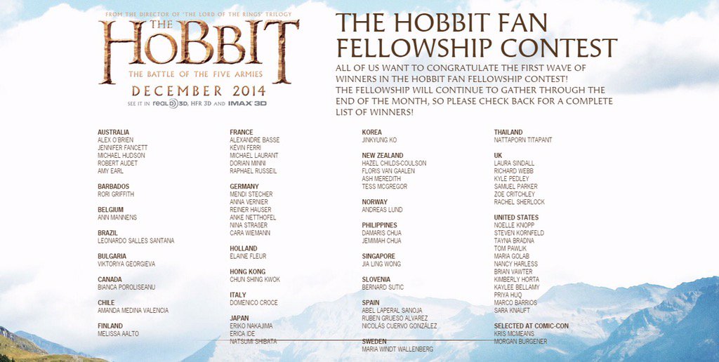 HFanFellowship's tweet photo. One year ago today, our full fellowship was officially announced to the world! 😁 #hobbitfancontest #anniversary https://t.co/zmOTQ4MV5Y