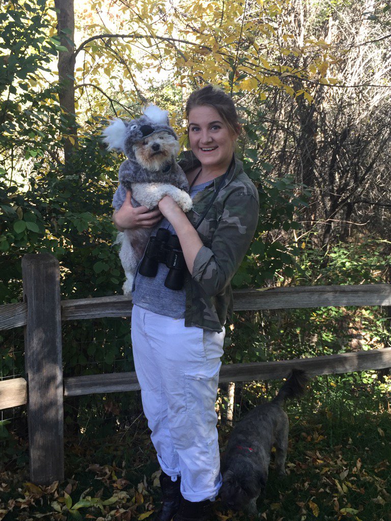 AdventureWRover's tweet image. Petie and I as a Cute Koala and an explorer. #BlogPawsHalloween