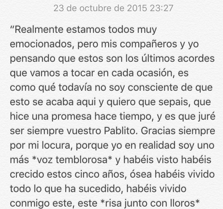 claucatee's tweet photo. Lo que ha dicho Pablo. Esto es demasiado bonito. Lloro. https://t.co/XzBgjPTBSd