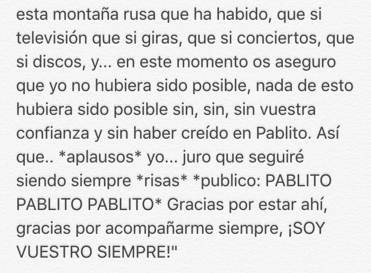 claucatee's tweet photo. Lo que ha dicho Pablo. Esto es demasiado bonito. Lloro. https://t.co/XzBgjPTBSd