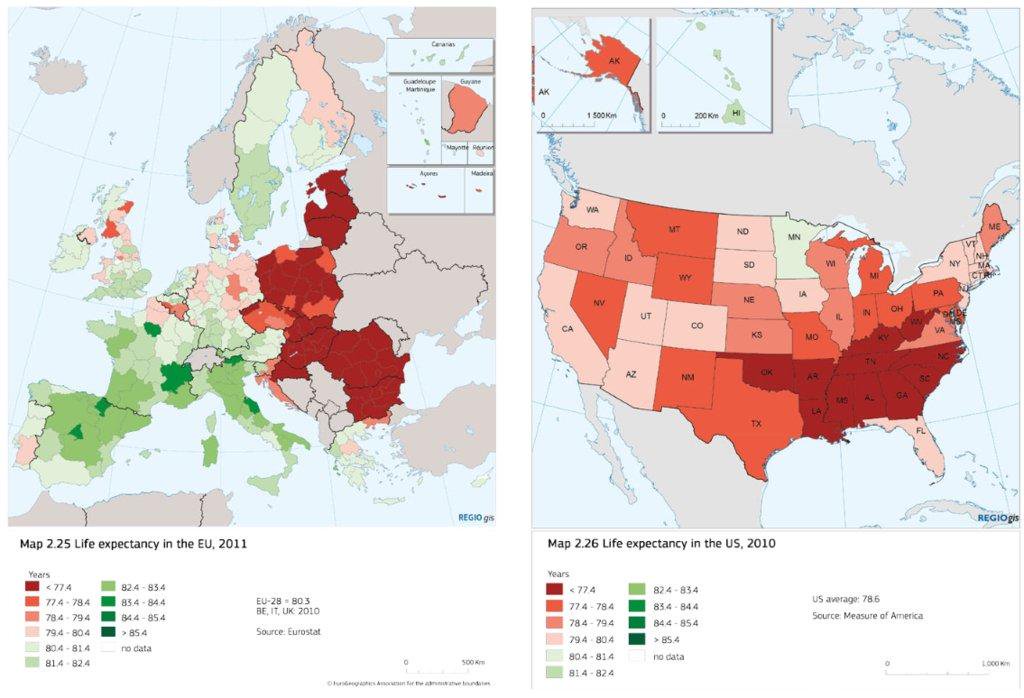 Amazing_Maps's tweet photo. Life expectancy in the EU and the US
- https://t.co/cqMDlXGcNR