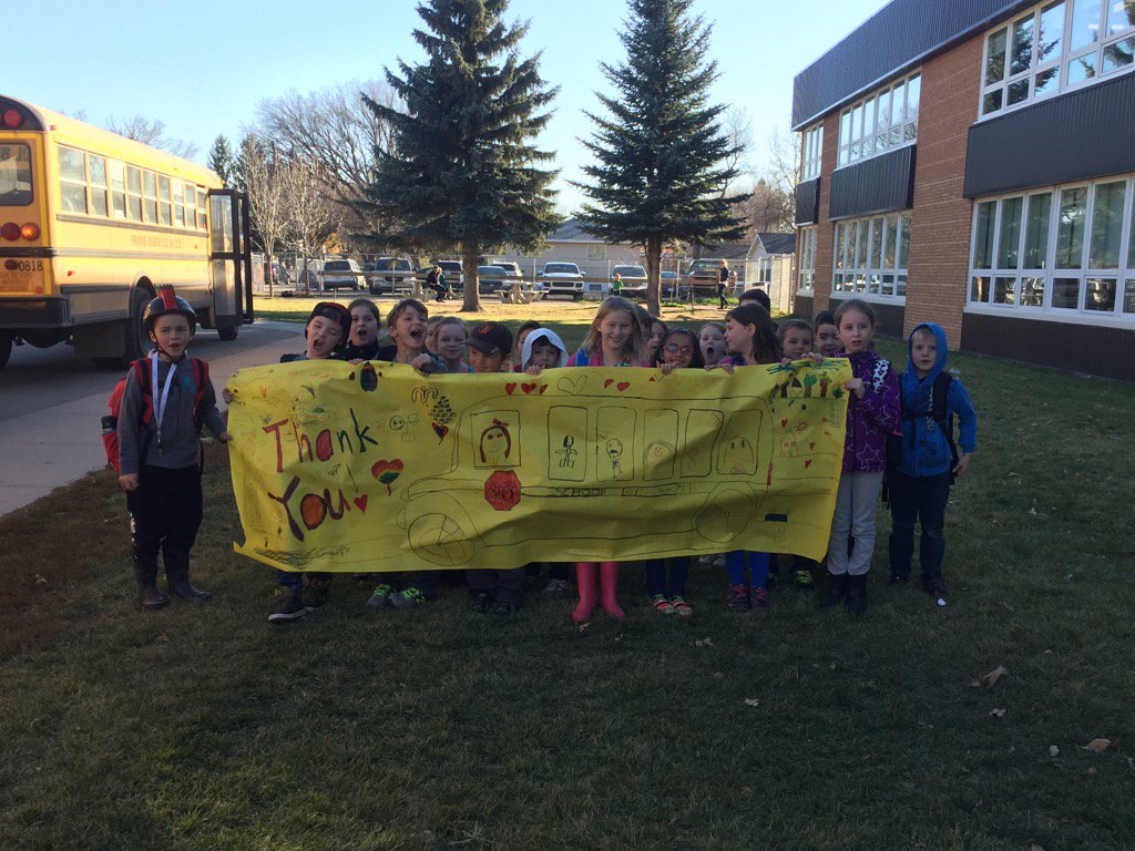 palliserheights's tweet photo. Mrs. Bartle's class says Thank You to our @PrairieSouth bus drivers #saferidetoschool https://t.co/3XXWYVj7uC
