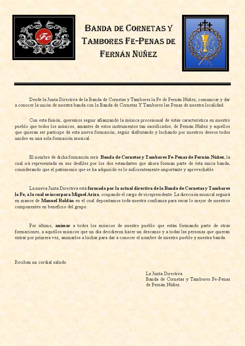 Comunicado oficial.