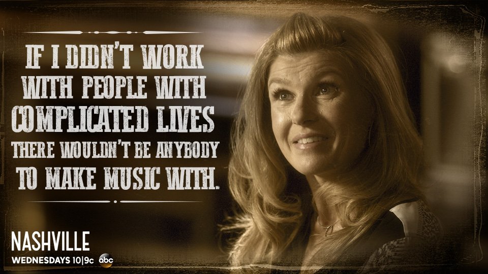 Nashville_ABC's tweet photo. Complicated lives make the best music! #Nashville https://t.co/kUI6SdRkpl