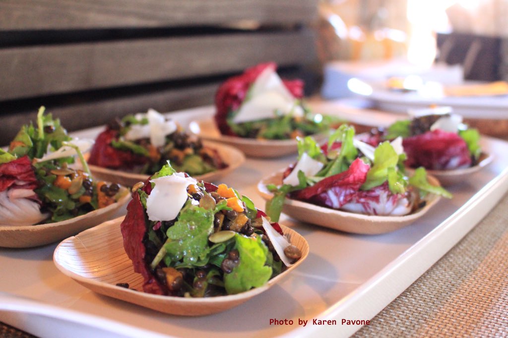 farministafeast's tweet photo. Spiced Pumpkin, Lentil &amp; Arugula salads w/ Pugs Leap Chèvre by #fireflycatering @StempleCreek @pugsleap https://t.co/cMaFoS4rJJ