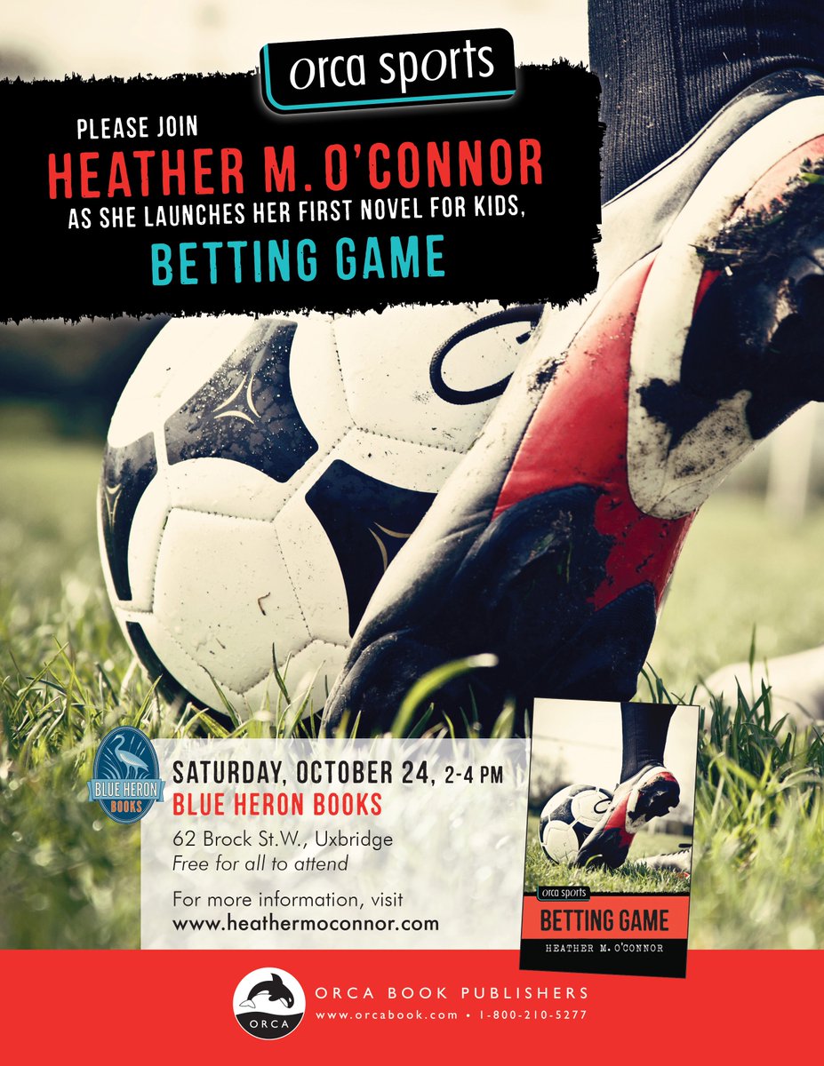 orcabook's tweet photo. Tomorrow @BlueHeronBooks @HeatherMOConnor launches "Betting Game" #OrcaSports #beautifulgame #soccer https://t.co/FkxCnfU976
