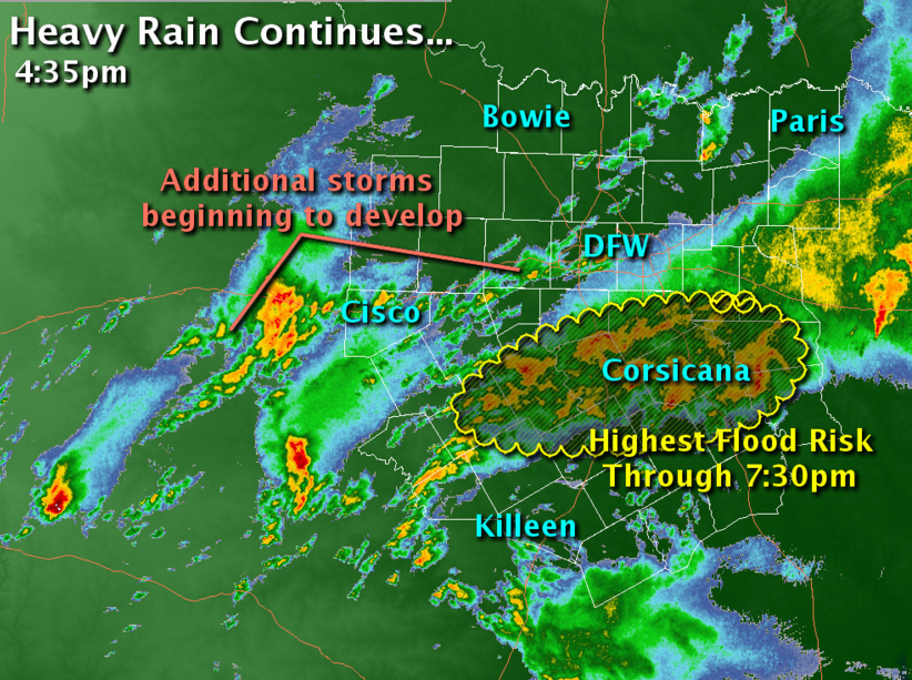 NWSFortWorth's tweet image. 5pm- Heavy rain continues to re-develop back across the Big Country &amp;amp; will move towards the NE into N/C TX. #txwx