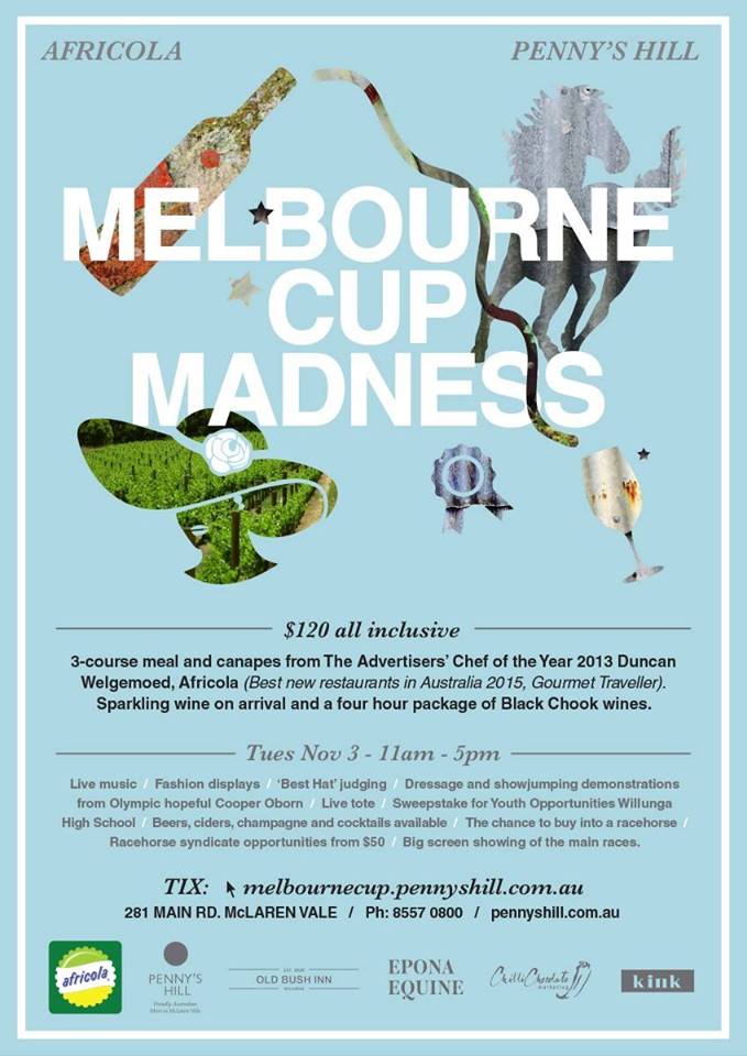 Africola_'s tweet photo. #MelbourneCup
Join Mark & Jodie (#Mix102.3) for Melbourne Cup
Tix: https://t.co/l74iOLG8Sr
#PennysHill #Africola https://t.co/j9s142qzme