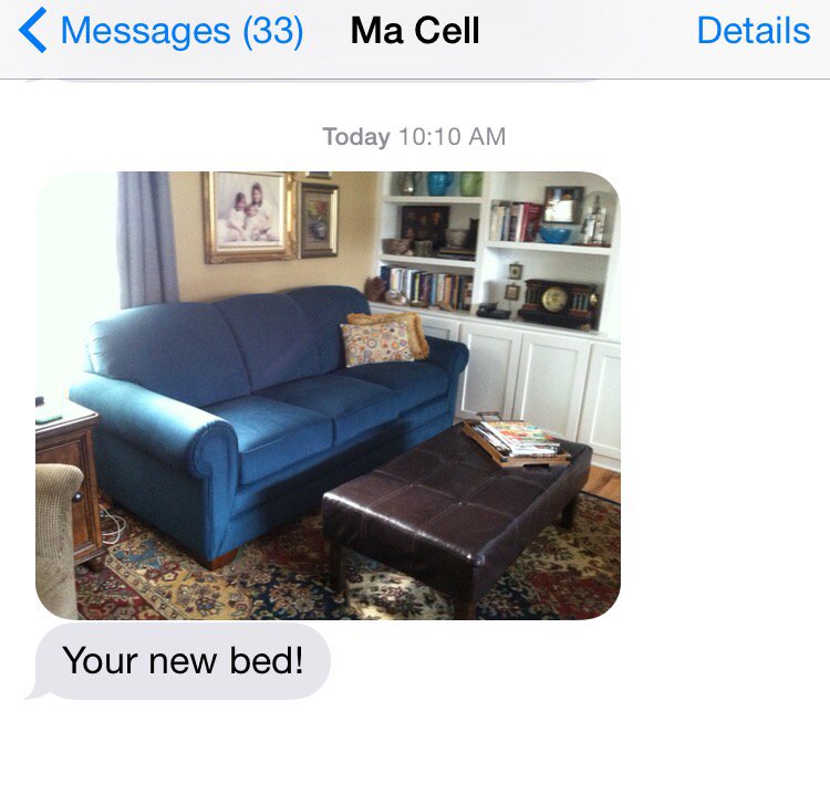 joannschinderle's tweet photo. My parents got a new couch. #singledaughter #singlesister #homefortheholidays https://t.co/ciMstDczY2