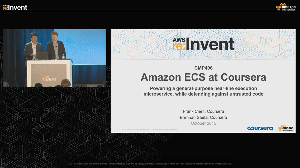 AWSEvents's tweet photo. Watch @Coursera's #reInvent session on how they built their system on AWS. https://t.co/yQlzLgbIrK https://t.co/IVcmmy4S6C