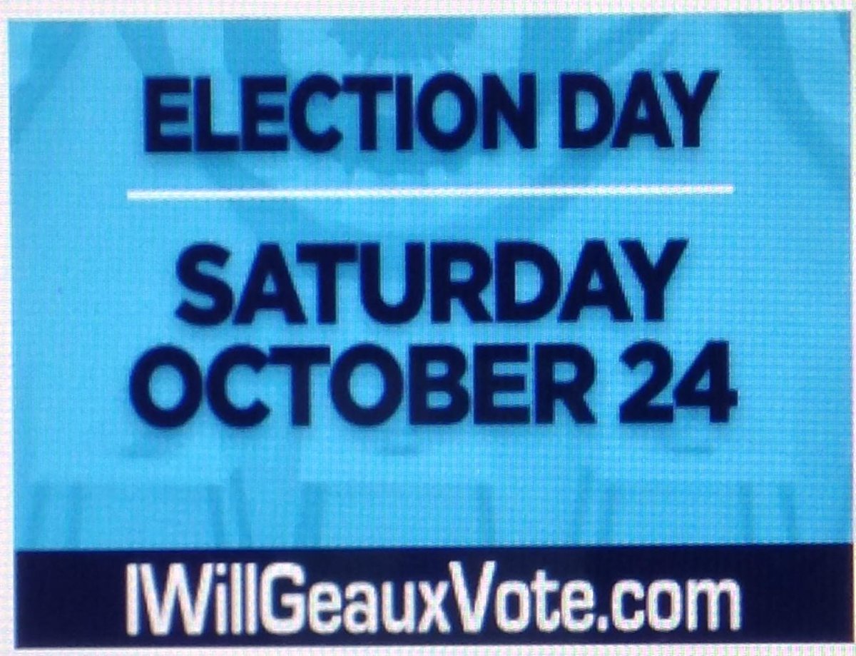NegronDoc's tweet photo. This is it. Oct 24th get up and vote 7AM-8PM Louisiana! @JohnBelforLA @dreileen2015 @ChrisTyson2015 @GeriforAG 🔵🔵 https://t.co/nXnfVgKWuw