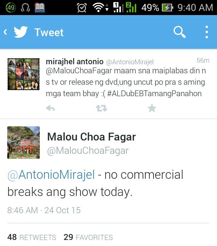 xhentz's tweet photo. Again ito para sa TEAM BAHAY.
NO COMMERCIAL ang EB
Woohh
@officialaldub16 @MAINEnatics_OFC 
#ALDubEBTamangPanahon https://t.co/PiETwtvzPh
