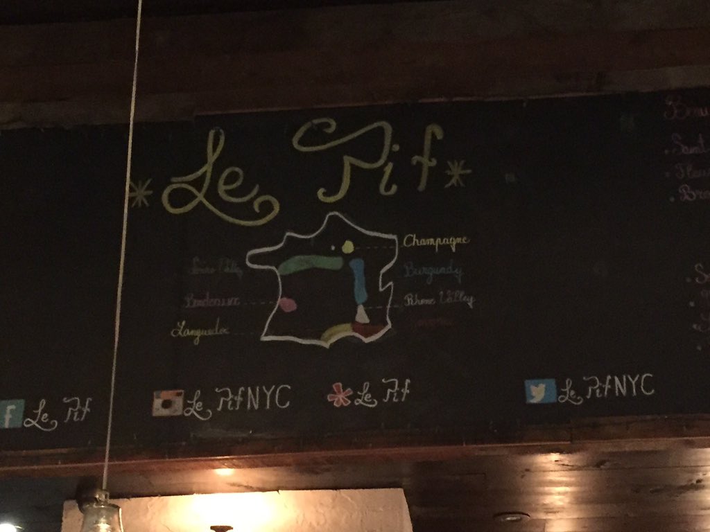 MaryamM's tweet photo. Perfect Friday night spot: @lepifnyc...charming neighborhood wine bar with some tasty light fare options. #NYC https://t.co/2pZb0XB8El