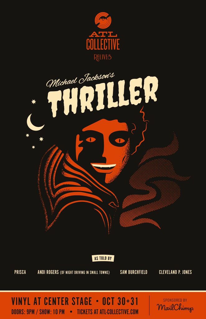 nightdriving's tweet photo. Andi is performing w/ @atlcollective “Thriller” @centerstageatl (vinyl) on 10/30&amp;10/31! TIX https://t.co/MHrNTUyfos https://t.co/MUQlCbqYYu