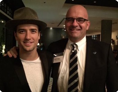 LovingLoganH_'s tweet photo. #NEW pic of Logan and @martysg at the @JetBlue Mosaic even last night https://t.co/VOOa7nIgIE