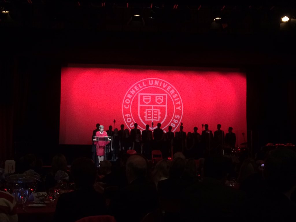JohnMoralesTV's tweet photo. At #TCAM2015 @Cornell President Elizabeth Garrett addresses the trustees and councilors during the gala dinner. https://t.co/qCHwv3wnHC