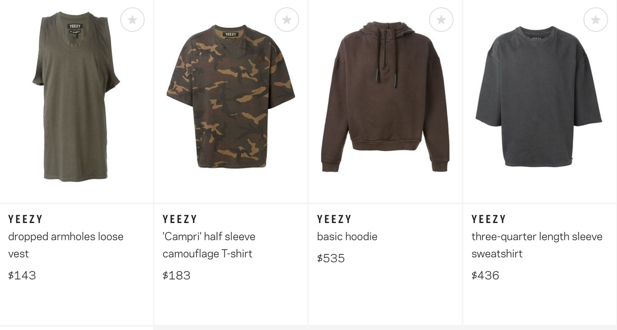 yeezy season 1 clothing